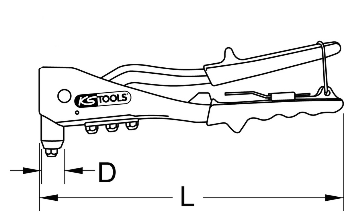 KS Tools Standard-Handnietzange Technische Zeichnung 1 ZOOM