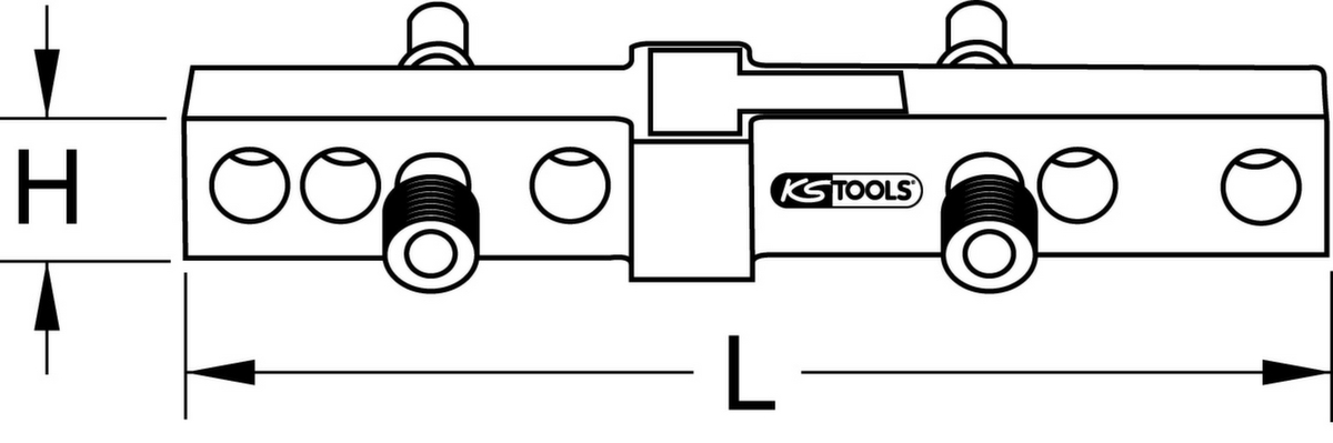 KS Tools Normabstandswasserwaage / Montage-Anschluss-Lehre Technische Zeichnung 1 ZOOM