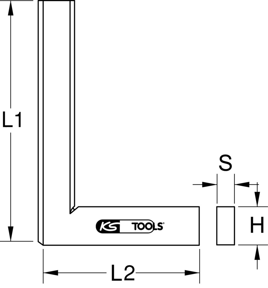 KS Tools Flachwinkel nach DIN 875/1 Technische Zeichnung 1 ZOOM
