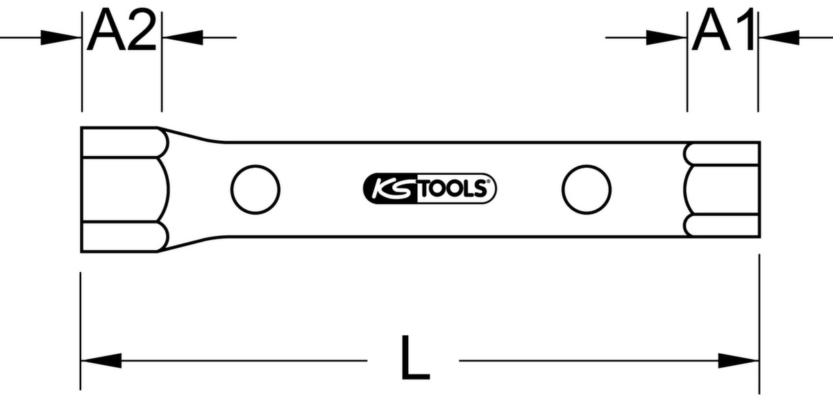 KS Tools Rohrsteckschlüssel Technische Zeichnung 1 ZOOM