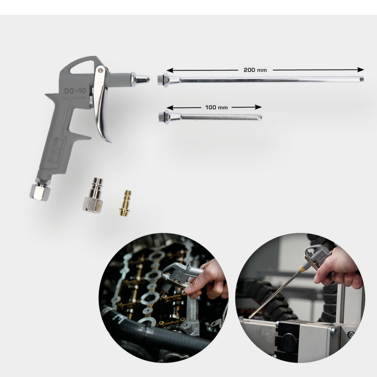 Brilliant Tools Druckluft-Ausblaspistole inklusive 3 Wechseldüsen Detail 1 ZOOM