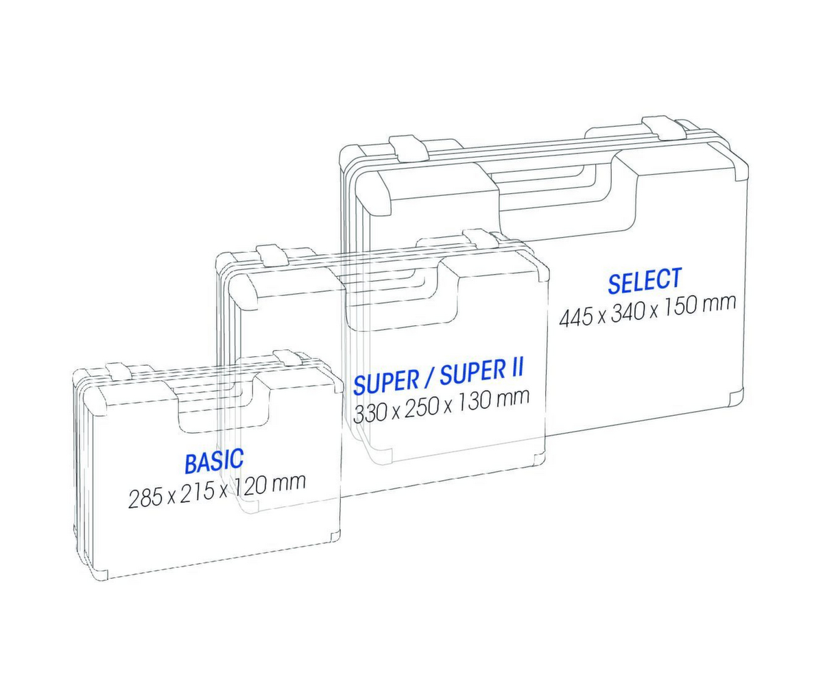 ultraMEDIC Erste-Hilfe-Koffer Basic mit Wandhalterung, Füllung nach DIN 13157 Technische Zeichnung 1 ZOOM