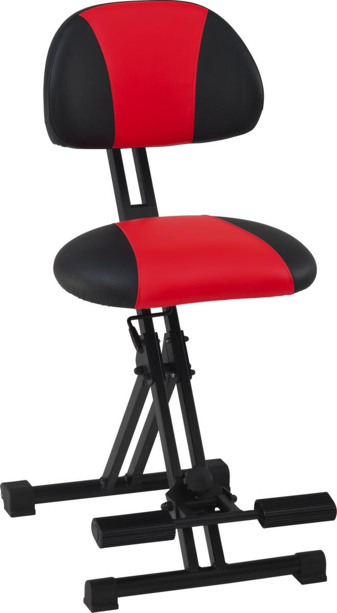 meychair Klappbare Stehhilfe Futura Light AF-SR mit Rückenlehne, Sitzhöhe 550 - 770 mm, Sitz schwarz/rot Standard 1 ZOOM