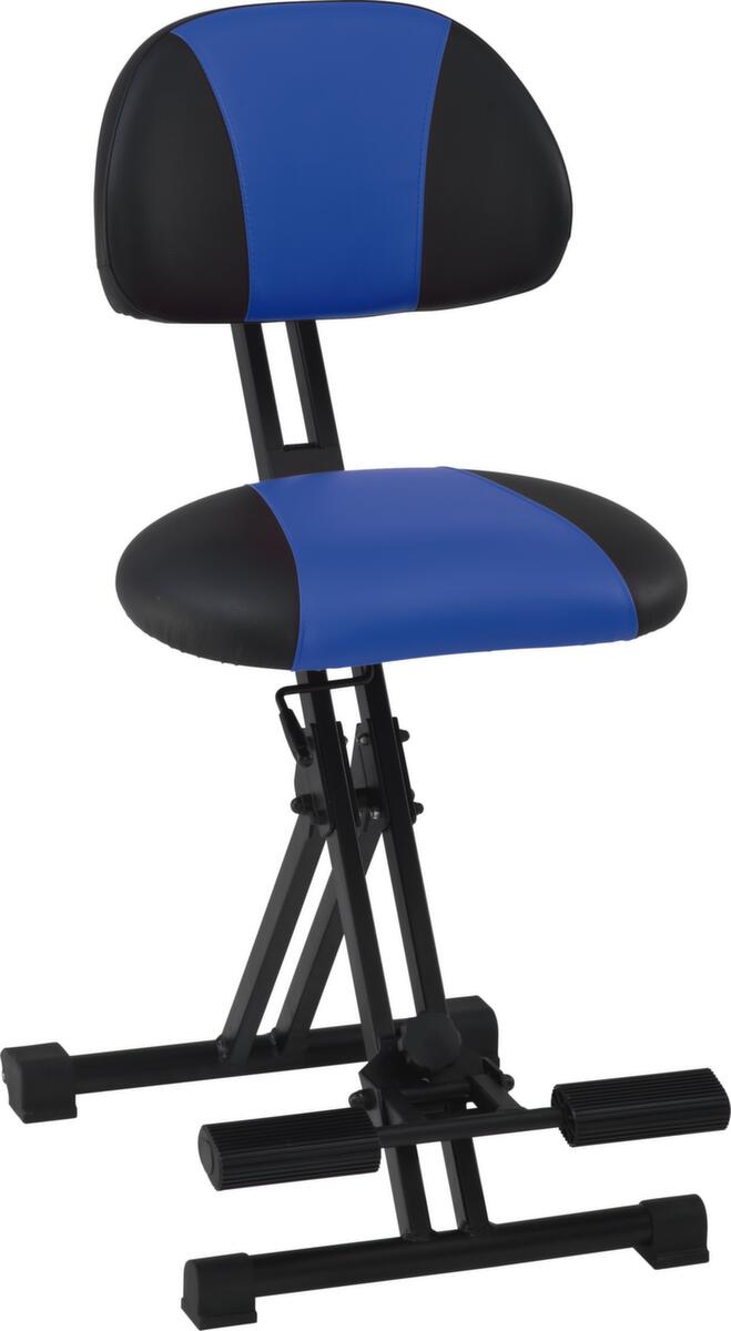 meychair Klappbare Stehhilfe Futura Light AF-SR mit Rückenlehne, Sitzhöhe 550 - 770 mm, Sitz schwarz/blau Standard 1 ZOOM