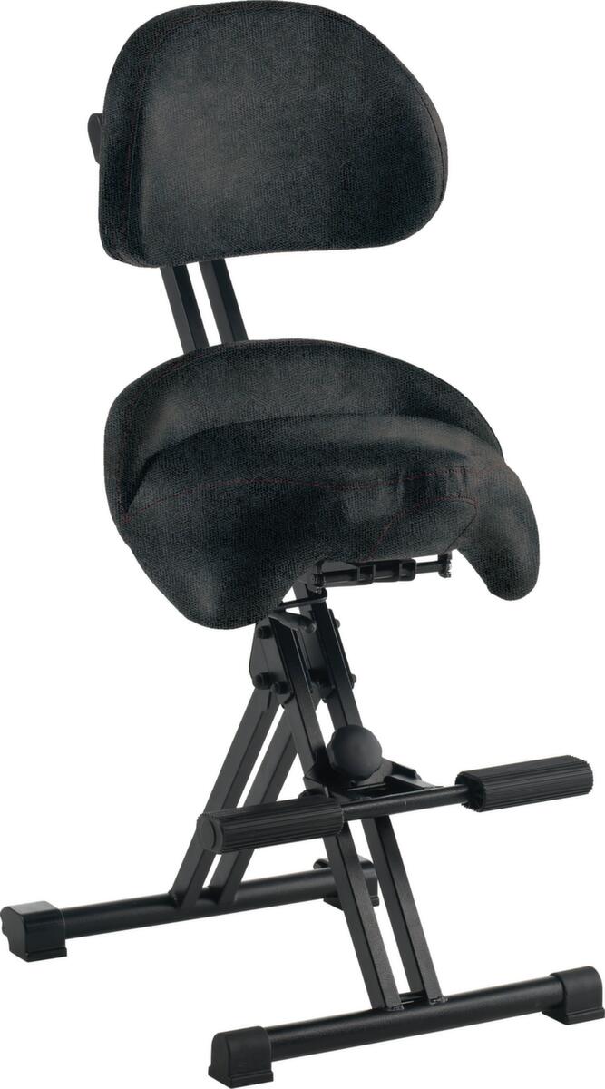 meychair Stehhilfe Futura Professional Comfort mit Fußstütze und Lehne, Sitzhöhe 590 - 730 mm, Sitz schwarz Standard 1 ZOOM