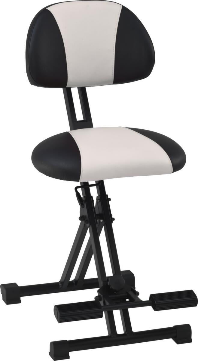 meychair Klappbare Stehhilfe Futura Light AF-SR mit Rückenlehne, Sitzhöhe 550 - 770 mm, Sitz schwarz/weiß Standard 1 ZOOM