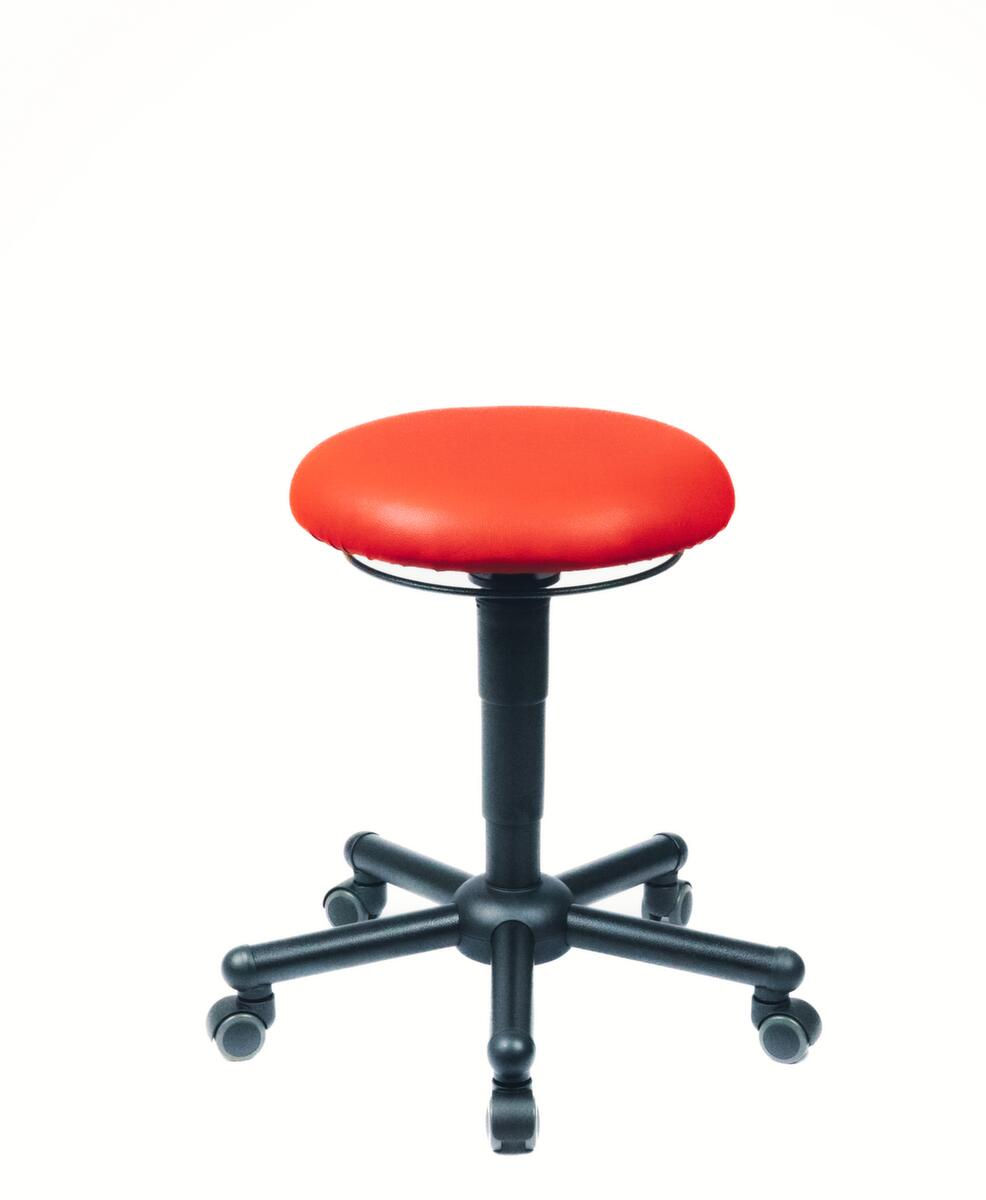 meychair Drehhocker Assistent Professional A19 mit Kunstlederbezug, Sitz rot, 5 Lenkrollen Standard 1 ZOOM