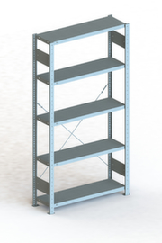 META Lagerregal CLIP S3 150, Höhe x Breite x Tiefe 2000 x 1056 x 336 mm, 5 Böden