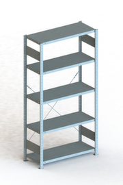 META Lagerregal CLIP 230, Höhe x Breite x Tiefe 2000 x 1056 x 436 mm, 5 Böden