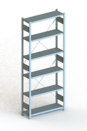 META Lagerregal CLIP S3 150, Höhe x Breite x Tiefe 2500 x 1056 x 336 mm, 6 Böden