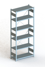 META Lagerregal CLIP 230, Höhe x Breite x Tiefe 2500 x 1056 x 436 mm, 6 Böden