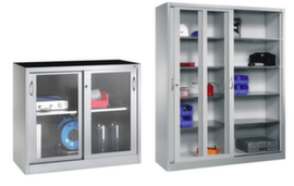 C+P Werkstattschrank ERGO lichtgrau mit Sichtfenstertüren