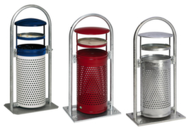 VAR Abfallbehälter RB 002 mit Rohrbogen und Ascher mit Schutzdach