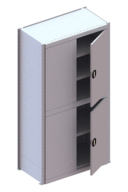 67910 CLIP 100 GR Schrankmodul 2000x1000x500 RAL 7035 mit 6 Böden und 2 Türen a 1m
