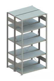 META Lagerregal CLIP 230, Höhe x Breite x Tiefe 2000 x 1056 x 436 mm, 5 Böden