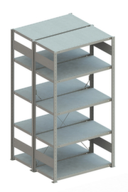 META Lagerregal CLIP 150, Höhe x Breite x Tiefe 2000 x 1056 x 536 mm, 5 Böden