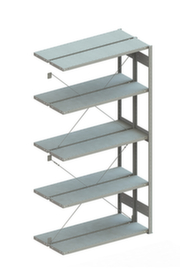 META Lagerregal CLIP 230, Höhe x Breite x Tiefe 2500 x 1306 x 336 mm, 5 Böden