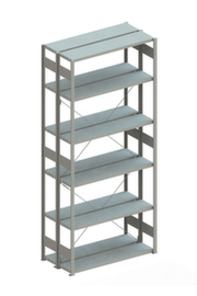 META Lagerregal CLIP 230, Höhe x Breite x Tiefe 3000 x 1356 x 536 mm, 6 Böden