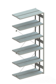 META Lagerregal CLIP 230, Höhe x Breite x Tiefe 3000 x 1306 x 436 mm, 6 Böden