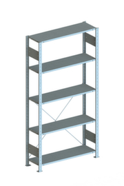 META Lagerregal CLIP S3, Höhe x Breite x Tiefe 2000 x 1056 x 336 mm, 5 Böden