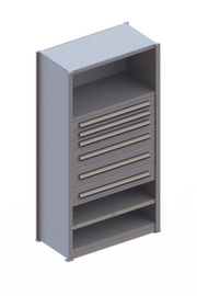 98996 CLIP GR Schrankmodul 2000x1000x500 RAL 7035 4 Böden