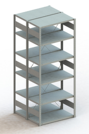 META Lagerregal CLIP S3 150, Höhe x Breite x Tiefe 2500 x 1056 x 536 mm, 6 Böden