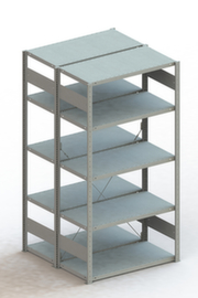 META Lagerregal CLIP S3 150, Höhe x Breite x Tiefe 2000 x 1056 x 536 mm, 5 Böden