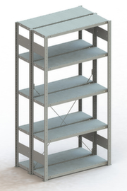 META Lagerregal CLIP S3 150, Höhe x Breite x Tiefe 2000 x 1056 x 336 mm, 5 Böden