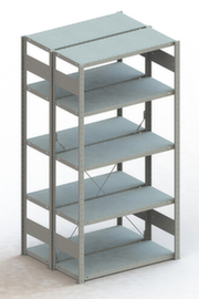 META Lagerregal CLIP S3 150, Höhe x Breite x Tiefe 2000 x 1056 x 436 mm, 5 Böden