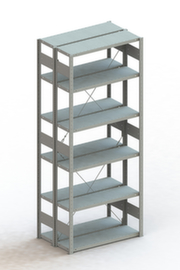 META Lagerregal CLIP S3 150, Höhe x Breite x Tiefe 2500 x 1056 x 336 mm, 6 Böden