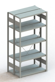 META Lagerregal CLIP S3 230, Höhe x Breite x Tiefe 2000 x 1056 x 336 mm, 5 Böden