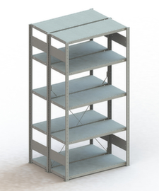 META Lagerregal CLIP S3 230, Höhe x Breite x Tiefe 2000 x 1056 x 436 mm, 5 Böden