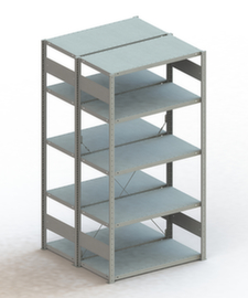 META Lagerregal CLIP S3 230, Höhe x Breite x Tiefe 2000 x 1056 x 536 mm, 5 Böden