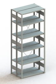 META Lagerregal CLIP S3 230, Höhe x Breite x Tiefe 2500 x 1056 x 336 mm, 6 Böden