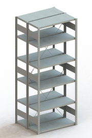 META Lagerregal CLIP S3 230, Höhe x Breite x Tiefe 2500 x 1056 x 436 mm, 6 Böden