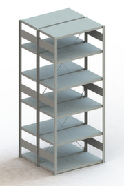 META Lagerregal CLIP S3 230, Höhe x Breite x Tiefe 2500 x 1056 x 536 mm, 6 Böden