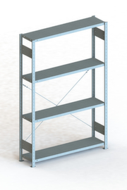 META Lagerregal CLIP S3 230, Höhe x Breite x Tiefe 2000 x 1356 x 336 mm, 4 Böden