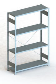 META Lagerregal CLIP S3 230, Höhe x Breite x Tiefe 2000 x 1356 x 436 mm, 4 Böden