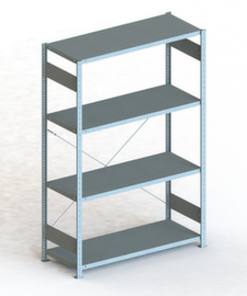 META Lagerregal CLIP S3 230, Höhe x Breite x Tiefe 2000 x 1356 x 536 mm, 4 Böden