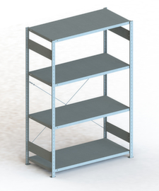 META Lagerregal CLIP S3 230, Höhe x Breite x Tiefe 2000 x 1356 x 636 mm, 4 Böden
