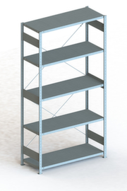 META Lagerregal CLIP S3 230, Höhe x Breite x Tiefe 2500 x 1356 x 536 mm, 5 Böden