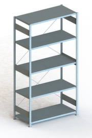 META Lagerregal CLIP S3 230, Höhe x Breite x Tiefe 2500 x 1356 x 636 mm, 5 Böden