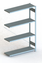 META Lagerregal CLIP S3 230, Höhe x Breite x Tiefe 2000 x 1306 x 436 mm, 4 Böden