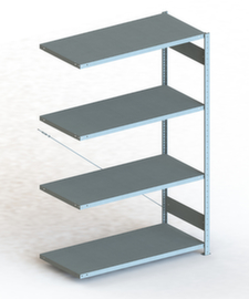 META Lagerregal CLIP S3 230, Höhe x Breite x Tiefe 2000 x 1306 x 636 mm, 4 Böden