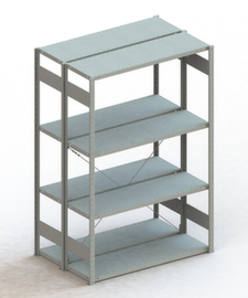 META Lagerregal CLIP S3 230, Höhe x Breite x Tiefe 2000 x 1356 x 436 mm, 4 Böden