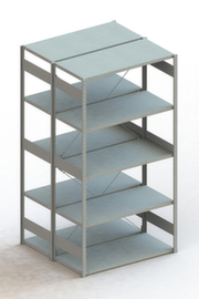 META Lagerregal CLIP S3 230, Höhe x Breite x Tiefe 2500 x 1356 x 636 mm, 5 Böden