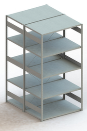 META Lagerregal CLIP S3 230, Höhe x Breite x Tiefe 2500 x 1356 x 836 mm, 5 Böden