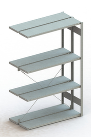 META Lagerregal CLIP S3 230, Höhe x Breite x Tiefe 2000 x 1306 x 336 mm, 4 Böden