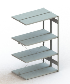 META Lagerregal CLIP S3 230, Höhe x Breite x Tiefe 2000 x 1306 x 436 mm, 4 Böden