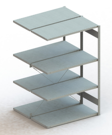 META Lagerregal CLIP S3 230, Höhe x Breite x Tiefe 2000 x 1306 x 636 mm, 4 Böden